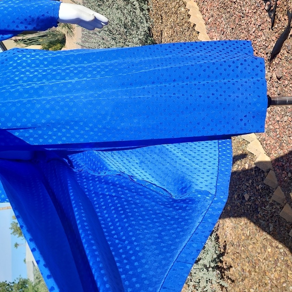 VINTAGE 1980s KOREA SAINT ROMEI Royal Blue Silk Dress 6 M Korean Fashion - Picture 9 of 16